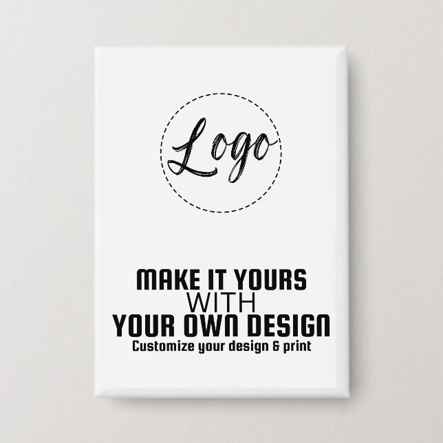Custom Personalised Rectangle Button Template (Front)