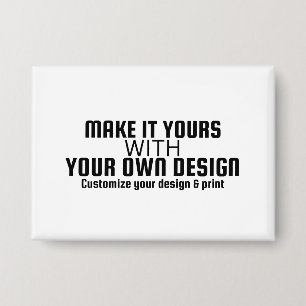 Custom Personalised Rectangle Template Button