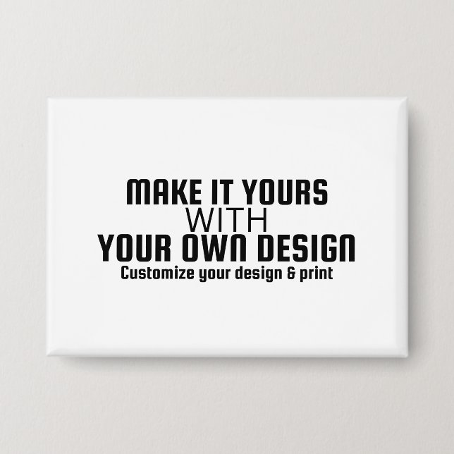 Custom Personalised Rectangle Template Button (Front)