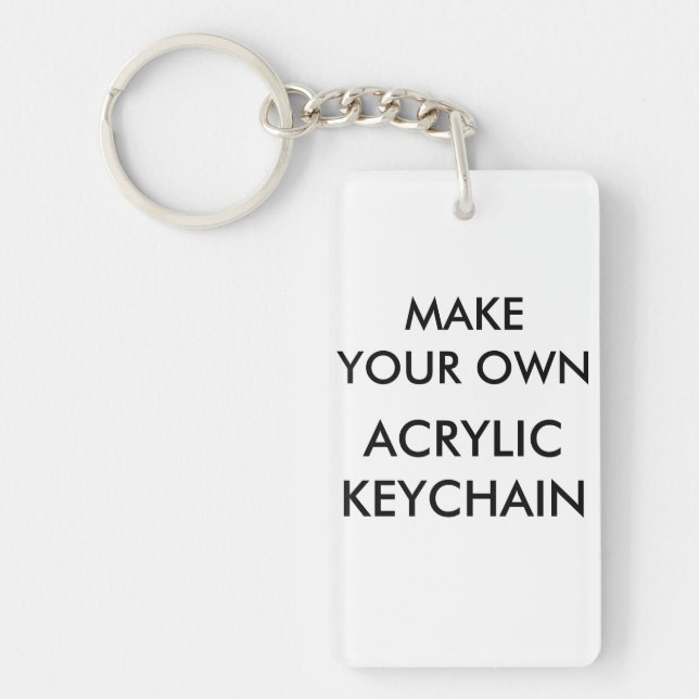 Custom Personalised Rectangular Acrylic Keychain (Front)