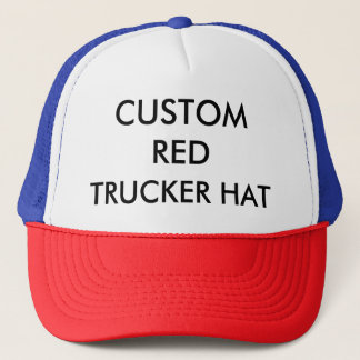 Custom Personalised RED, WHITE & BLUE TRUCKER HAT