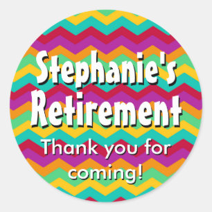 Custom Personalised Retirement Party/Favour Classic Round Sticker