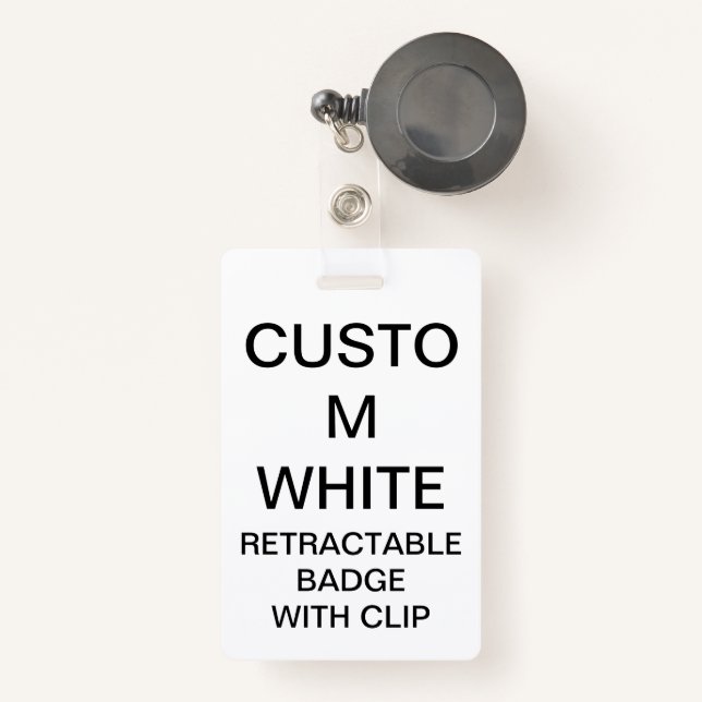Custom Personalised RETRACTABLE BADGE & CLIP ID Badge (Front with Retractable)
