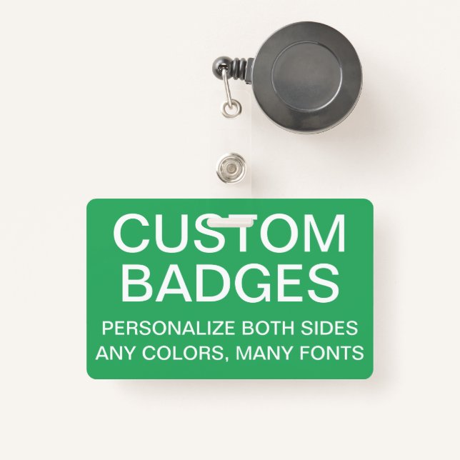 Custom Personalised RETRACTABLE BADGE Template ID Badge (Front with Retractable)