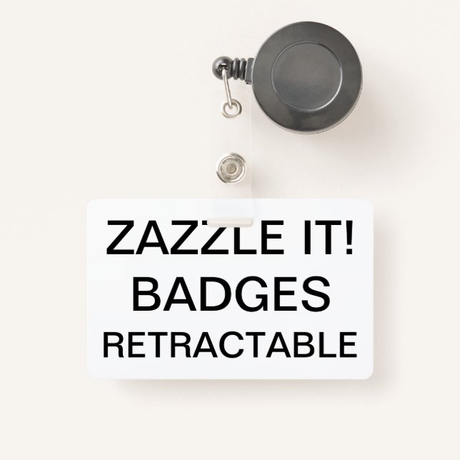 Custom Personalised RETRACTABLE CLIP BADGE ID Badge (Front with Retractable)