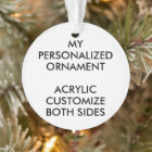 Custom Personalised ROUND ACRYLIC PHOTO ORNAMENT