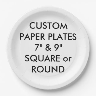 Custom Personalised ROUND Paper Plates - 9" Large