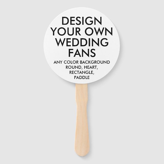 Custom Personalised ROUND WHITE WEDDING FANS (10) (Front)