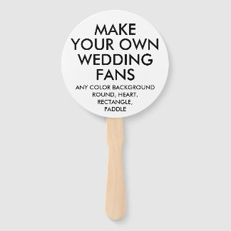 Custom Personalised ROUND WHITE WEDDING FANS (10)