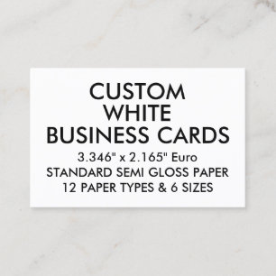 Custom Personalised SEMI GLOSS Euro Business Cards