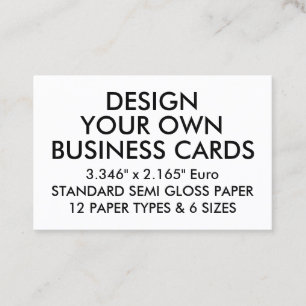 Custom Personalised SEMI GLOSS Euro Business Cards