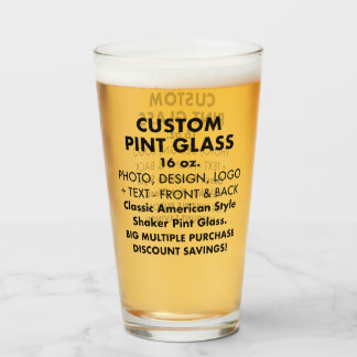Custom Personalised Shaker Pint Glass 16oz