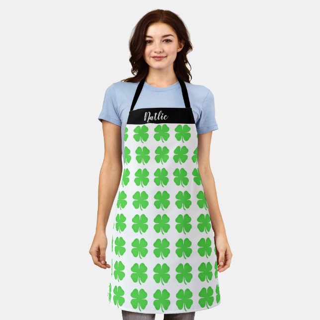 Custom Personalised Shamrock Aprons #mothersday (Worn)