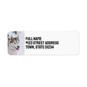 Custom Personalised Siberian Husky Dog Return Address Label