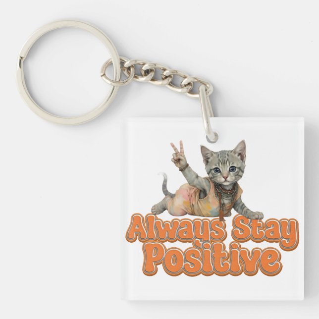 Custom Personalised Sloth Peace Hippie Key Ring (Front)
