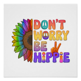 Custom Personalised Sloth Peace Hippie Poster