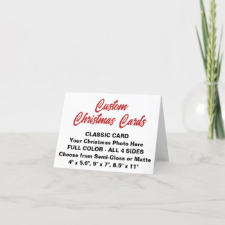 Custom Personalised SMALL 4" x 5.6" CHRISTMAS CARD