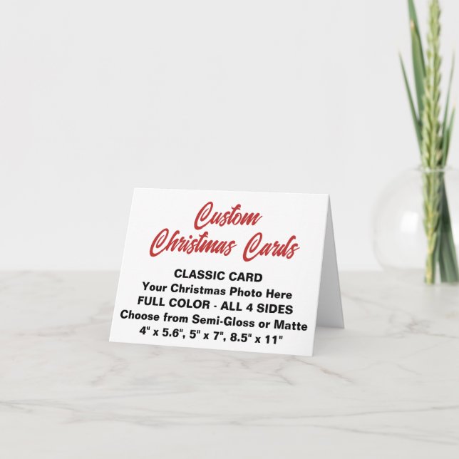 Custom Personalised SMALL 4" x 5.6" CHRISTMAS CARD (Front)
