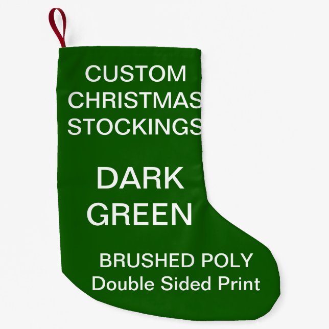 Custom Personalised Small GREEN Christmas Stocking (Front)