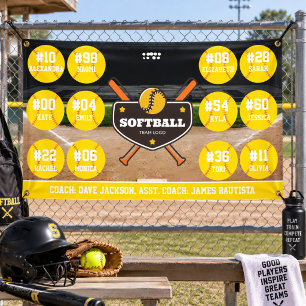 Custom Personalised Softball Banner Ideas Team