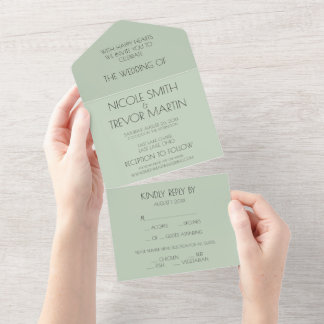 Custom Personalised Solid Colour All In One Invitation
