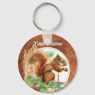 Custom, Personalised Squirrel, Nature, Animal Key Ring