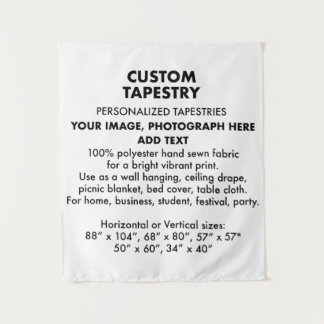 Custom Personalised Tapestry Wall Hanging 34"x40"
