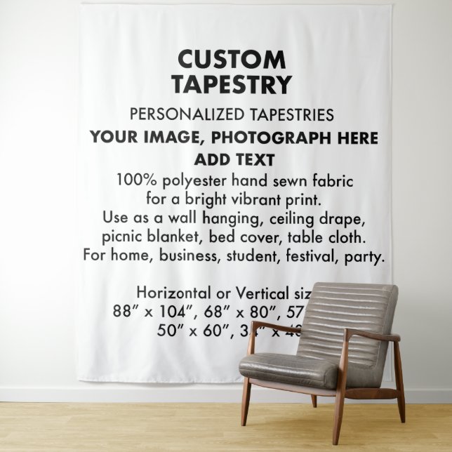 Custom Personalised Tapestry Wall Hanging 88"x104" (In Situ)