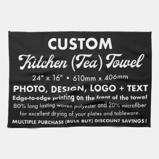 Custom Personalised Tea, Kitchen Towel (Landscape)