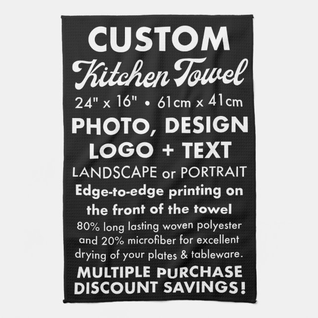 Custom Personalised Tea / Kitchen Towel (Portrait) (Vertical)