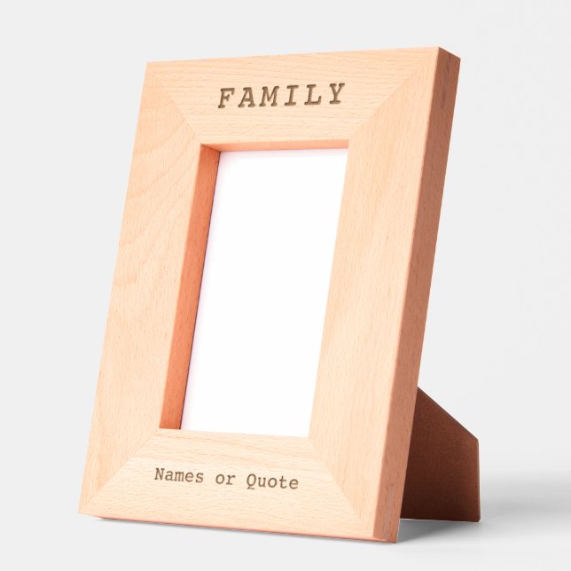 Custom Personalised Text Engraved Vertical Picture Etched Frames (Left)