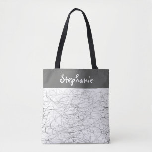 custom personalised tote abstract scribble design bag