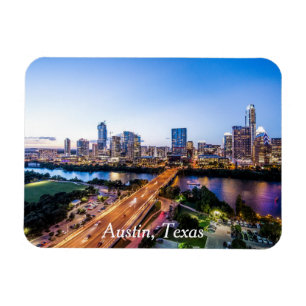 custom personalised travel souvenir Austin skyline Magnet