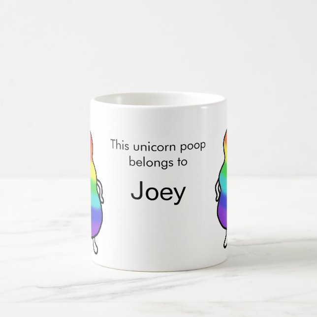 Custom Personalised Unicorn Poop Funny Mug Cute (Center)