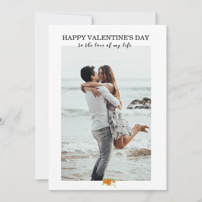 Custom Personalised Valentine's Day Photo Card (Front)