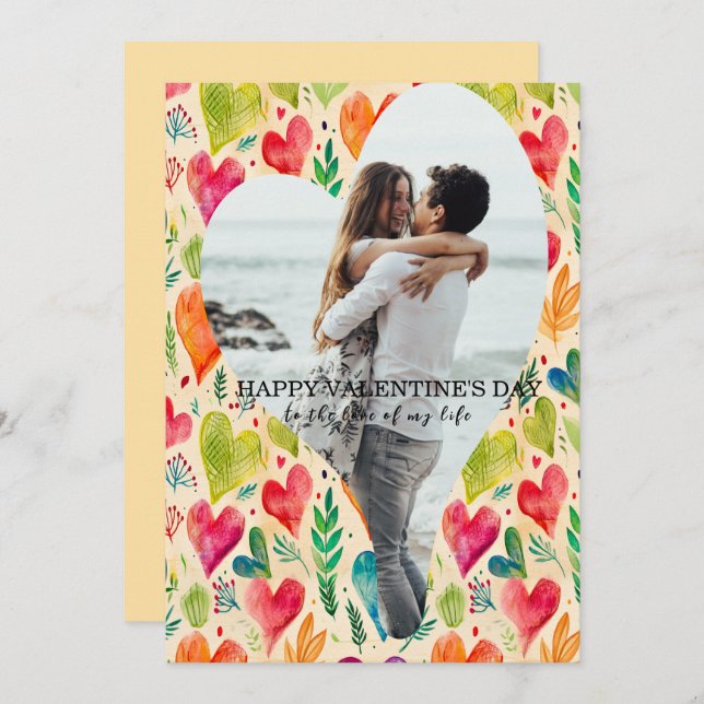 Custom Personalised Valentines Photo Card (Front/Back)