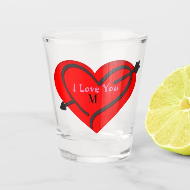 Custom Personalised Valentine's Shot Glass (Front)