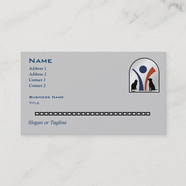 Custom Personalised Veterinary Animal Logo Business Card (Front)