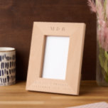 Custom Personalised Wedding Couple Monogram Photo Etched Frames<br><div class="desc">A modern etched frame that can personalised to your monogram names initials and wedding date. A simple yet modern script design that can be used as wedding gifts,  housewarming gifts,  bridal shower gift or home decor. A minimalistic etched frame design perfect for any occasion.</div>