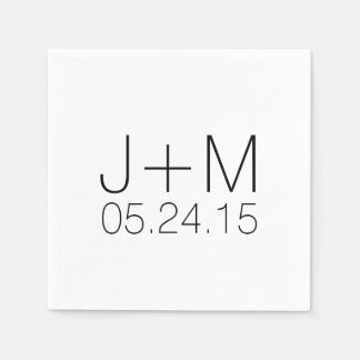 Custom personalised wedding initials date monogram napkin