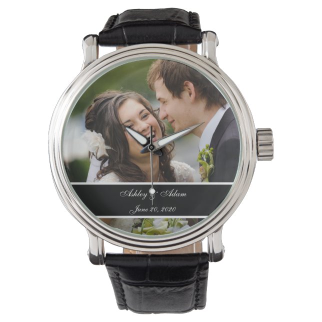 Custom Personalised Wedding Photo Keepsake Watch (Front)