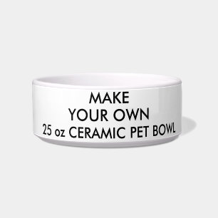 Custom Personalised White Ceramic Dog Cat Pet Bowl