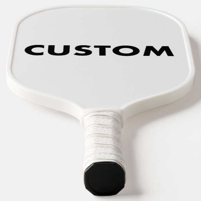 Custom Personalised WHITE Handle Trim Carbon Fibre Pickleball Paddle (Laydown)
