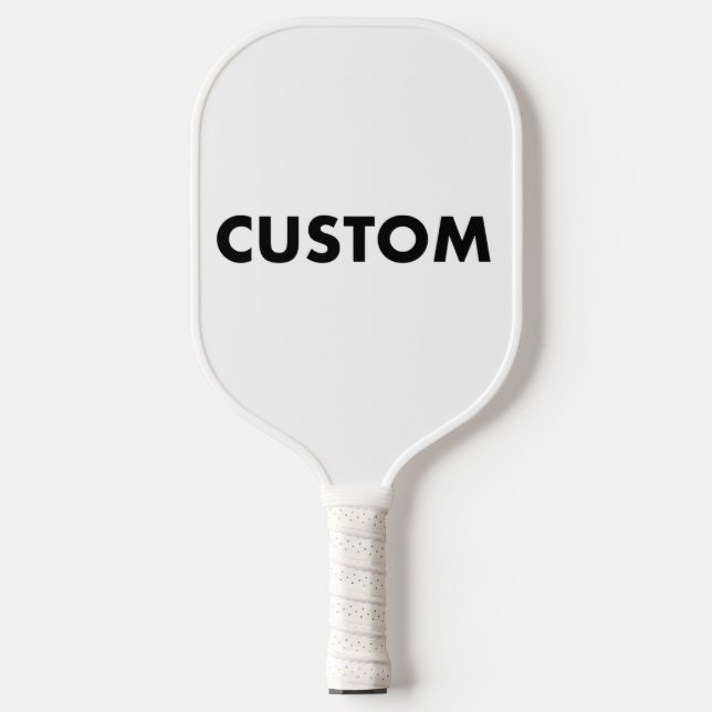 Custom Personalised WHITE Handle & Trim Pickleball Paddle (Front)