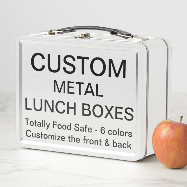 Custom Personalised WHITE Metal Lunch Box Template (In Situ)