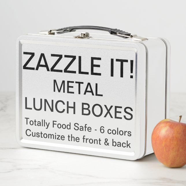 Custom Personalised WHITE Metal Lunch Box Template (In Situ)