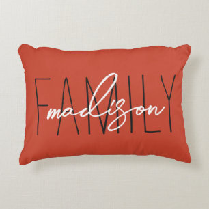 Custom Personalised with Your Family Name Throw Decorative Cushion
