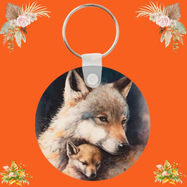 Custom Personalised Wolf Pet Photo Traditional  Key Ring (Creator Uploaded)