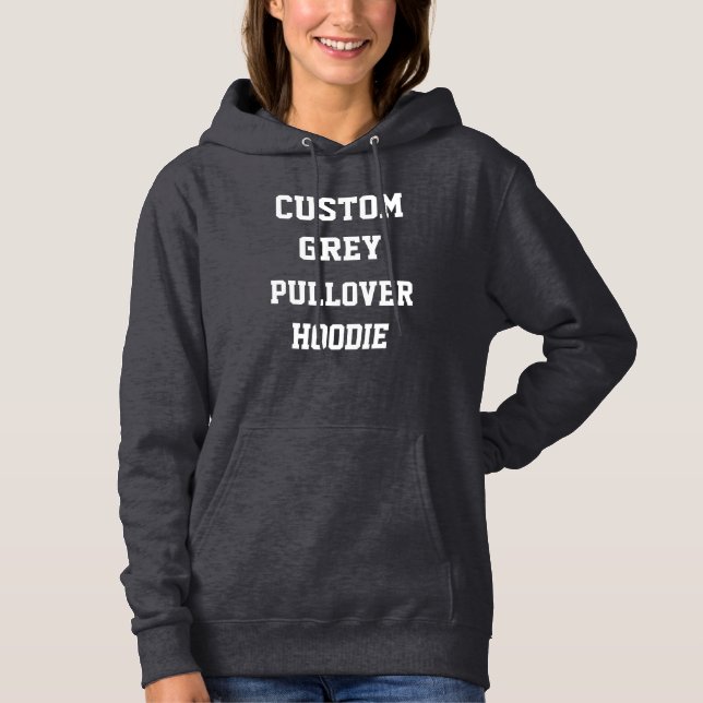 Custom Personalised Women's GREY PULLOVER HOODIE (Front)