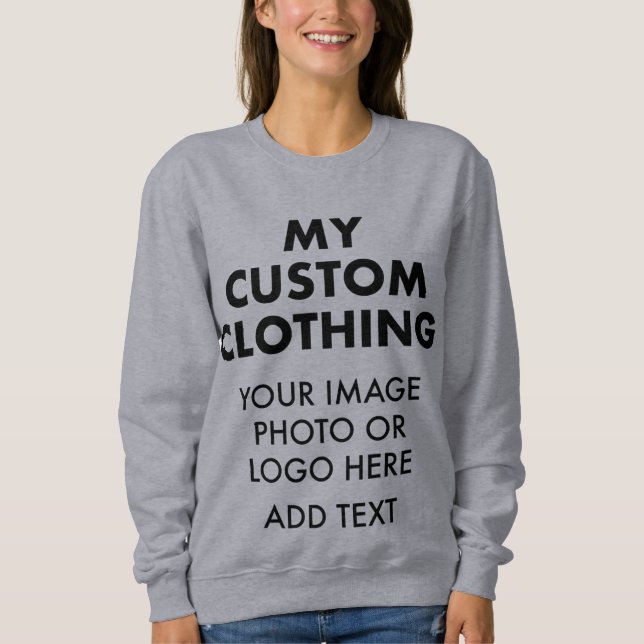 Custom Personalised WOMEN'S GREY SWEATSHIRT (Front)